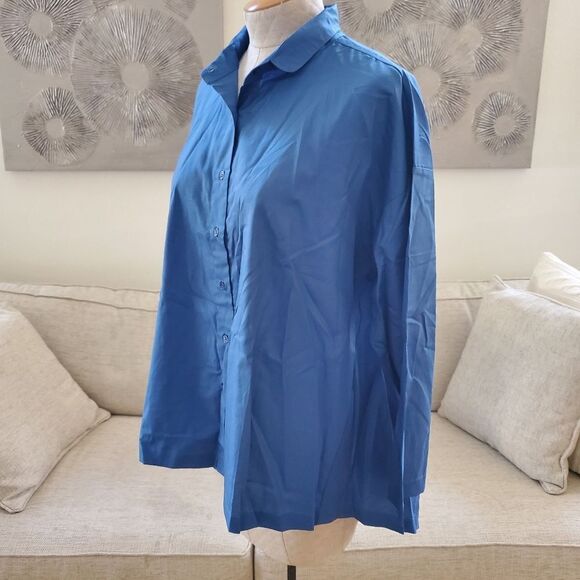 Attitudes by Renee  Wrinkle-Resistant Long-Sleeve Button-Up Shirt Sz 14 - Picture 5 of 11